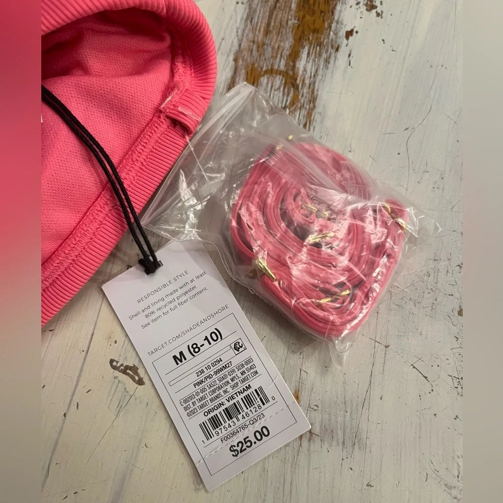 NWT! Shade & Shore Women’s High Leg Cheeky Pink Strapless Swimsuit, Size Medium! - Picture 7 of 7